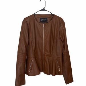 Cognac Peplum Jacket